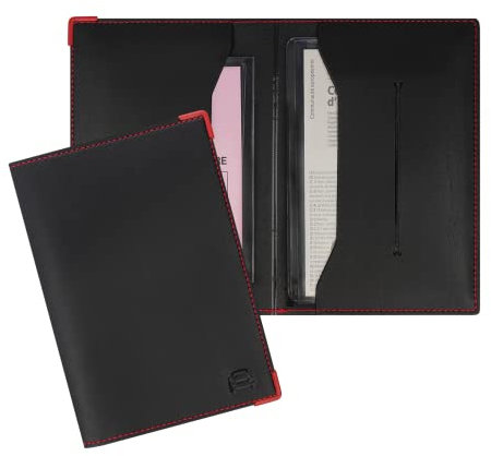 Color Pop® Porte Papiers Voiture Luxe - Finition Maroquinerie - Fabrication française (Fil Rouge)