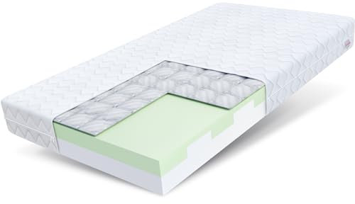 FDM Matratze 90x160 cm Härtegrad H3 Höhe 16 cm Kindermatratze Schaumstoffmatratze HR-Schaum Polyurethan-Schaum Buchweizen 7 Komfortzonen mit Hypoallergenem Waschbarem Premium-Bezug Oeko-Tex Paulo
