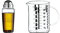 WMF Salat Dressingshaker 400ml, Glasbehälter mit Skalierung, mit 5 aufgedruckte Rezepte, Glas, Cromargan Edelstahl, spülmaschinengeeignet & Messbecher 1 l Gourmet aus hitzebeständigem Glas