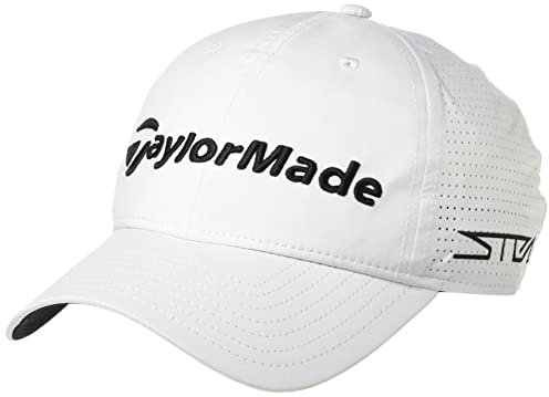 TaylorMade Herren Tour Litetech Golf Cap Baseballkappe, Weiß, Einheitsgröße