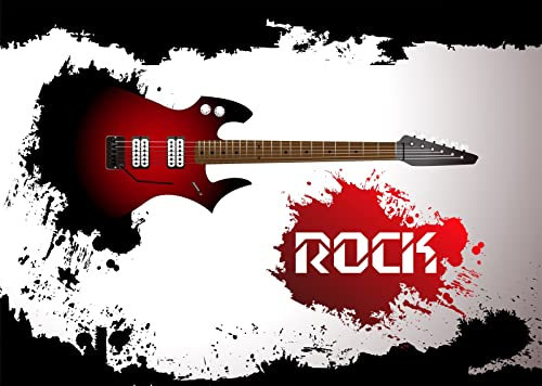 CORTOTO 1,8x1,2m stoff Musik Hintergrund Gitarre Foto Rock and Roll Party Dekorationen Hintergrund Fotografie Erwachsene Kinder Männer Jungen Geburtstag Baby Dusche Party Banner Foto Booth Requisiten