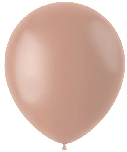 Folat 19637 Luftballons Vintage Rose 33cm 13 Zoll 50 Stück - Kaffee Braun Aprikose Latex Ballons Helium für Geburtstag, Hochzeit, Babyparty, Safari, Dschungel Party Deko