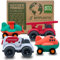 BIOPLAY® Bio Kunststoff Sandspielzeug ab 1 Jahr [4-er Set] | B-Ware mit kleinen Verpackungsfehlern | Outdoor Spielsachen nachhaltig | Fahrzeuge | Sandkasten Spielzeug Kleinkind