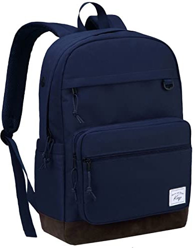 Kasgo Schulrucksack, Klassisches Leichtgewicht Rucksack Herren Damen Jungen Mädchen Kinderrucksack Hochschule Schultasche Casual Daypack für Reise Arbeit Blau