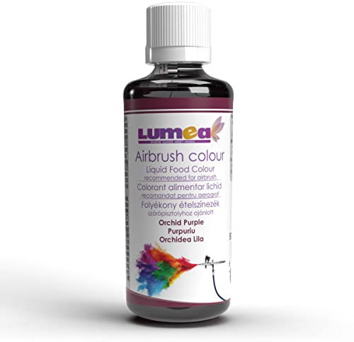 Dekozauber24 Premium Airbrush Lebensmittelfarbe, 90 ml, 19 Farben, essbar, flüssig, starke Deckkraft, Tortendeko Fondant Marzipan (Orchidee-Lila)