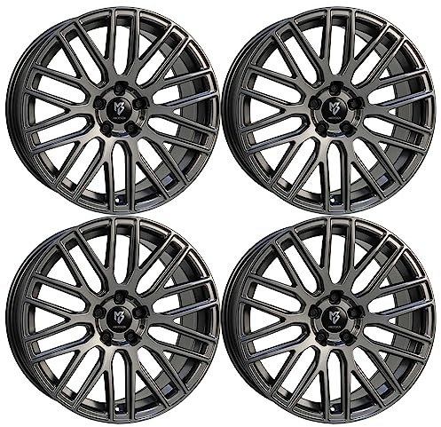 4x MB Design Felgen KV4 7.5Jx18 ET45 5x112 Mattgrau kompatibel mit VW Beetle T4 Caddy E-Golf EOS Golf ID.3 Jetta Passat Sharan Tigua