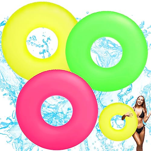 3Stück Aufblasbarer Schwimmreifen Erwachsener Ø 36(91cm) Schwimmring Groß Poolring Aufblasbarer Schwimmring Sommer Wasser Schwimmen, Pool Floats Spielzeug Schwimm für Schwimmbadparty Sommerpool Party