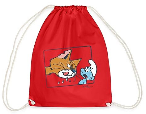 Spreadshirt Die Schlümpfe Kater Azrael Turnbeutel, One size, Rot