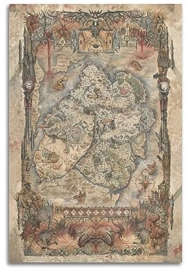 VZRSQZK Karte Poster des Spiels Diablo 4 Sanctuary Poster, dekoratives Gemälde, Leinwand, Wandposter und Kunstdruck, modernes Familienschlafzimmer-Dekor-Poster, 20 x 30 cm