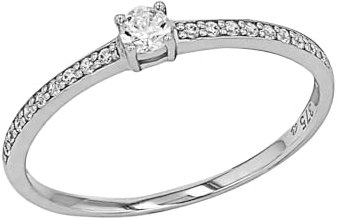 Amor Ring Weißgold 375/9ct Damen Ringe, mit Zirkonia synth., Weiß, Kommt in Schmuck Geschenk Box, 2037434