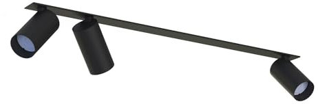 Licht-Erlebnisse Deckenspot Unterputz 70 cm lang 3-flammig GU10 Schwarz Metall Aluminium verstellbar Deckenleuchte Strahler Küche Büro Wohnzimmer