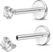 Adramata 2Pcs G23 Titan Lippenpiercing Labret Innengewinde Medusa Nasenpiercing Stecker Medizinische Ohrstecker Ohr Klein Conch Tragus Gold Silber Helix