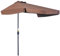 Outsunny 2.3m Half Parasol Semi Round Umbrella Patio Metal Frame Crank Handle for Balcony- NO BASE INCLUDED, Brown