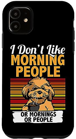 Hülle für iPhone 11 Ich mag keine Morgenmenschen I Lustiger Toy-Pudel