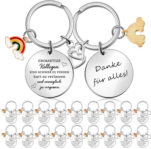 Tenare 20 Stück Schlüsselanhänger für Kollegen Arbeitskollegen Geschenk Schlüsselanhänger Beste Kollegin mit Anhänger Danke für Alles Geschenk für Geburtstag Jobwechsel Abschied Ruhestand