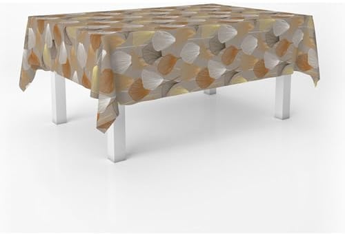 ECOMMERC3 Wachstuch, rechteckig, Größe 100 x 140 cm, Stil, Haltbarkeit und einfache Reinigung für Ihren Tisch – fleckenabweisende und wasserdichte Wachstuch-Tischdecke, Braun