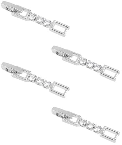 SUPERFINDINGS 4Stk Silber Armband Verlängerung Verschluss Klappverschluss Beschichtet Schmuck Für Halskette Strassverlängerung Kristallverschlüsse