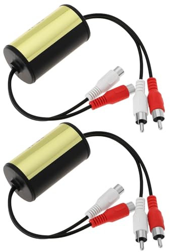 VGOL 2 filtros de audio RCA macho a hembra de 2 canales para reducir eficazmente el ruido de audio para coche y amplificadores de audio doméstico