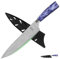 FULLHI Cuchillos de cocinero, Cuchillo Japonés Multicolor de 8 Pulgadas con Guarda, Cuchillo de Cocina Alemán de Acero Inoxidable Premium con funda (Resina púrpura)