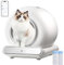 XQDKoon Elektrisches Katzenklo, 65L + 9L Intelligente Katzentoilette mit 2 Rollen Müllsäcken und 1 Katzenstreumatte, APP Steuerung, Überwachung der Gesundheit Ihrer Katze für Mehrere Katzen(C)