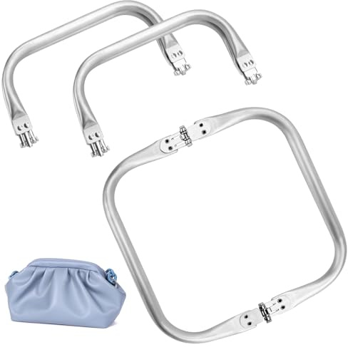 Dadabig 3pcs Boquillas para Bolsos,15cm Boquillas Monederos Metalicas Marco de Metal para Monedero Marco de Monedero de Metal Cierre de Boquilla para Bolsos Metal Boquilla Manualidades Bolsos