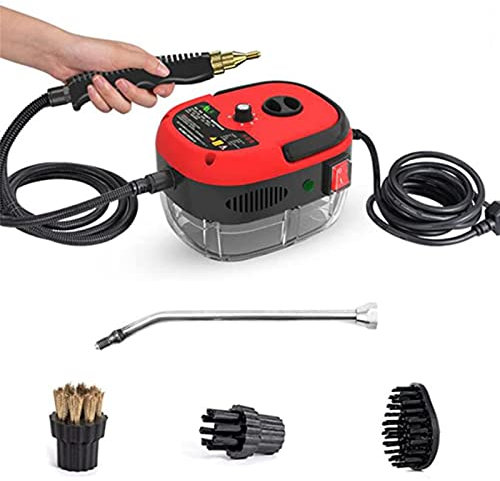Limpiador a Vapor Kithchen de Alta Presión 220V 2500W, Limpiador a Vapor Multiusos, Alfombra para el Hogar, Sofá, Limpiador a Vapor para Autos Comerciales, Máquina de Limpieza Potente Portátil,Rojo