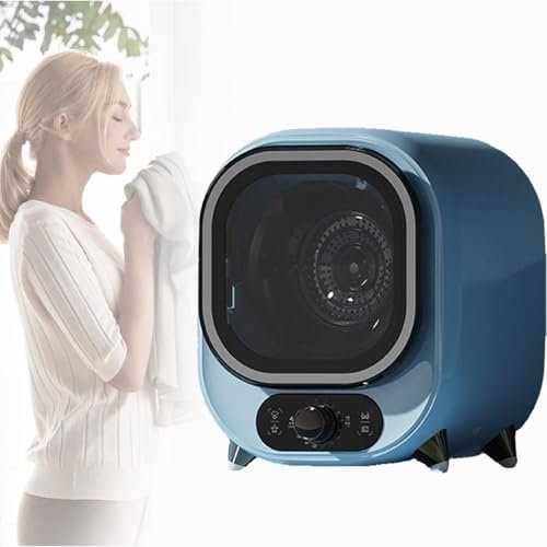 Secadora de ropa pequeña con ventilación, secadora de ropa de condensación portátil, capacidad de 0,8 kg, para uso en encimera o montaje en pared, compacta, mini secadora centrífuga,Blue
