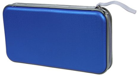 SuBeriYi CD Wallet Bag 80 Disc Storage Hard Plastic CD Storage Holder (Blue)