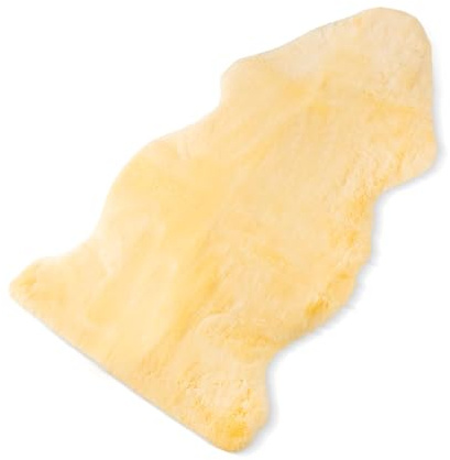 Medizinisches Lammfell fürs Bett, waschbar bei 30 °C, OEKO-TEX® zertifiziert, 100% Merino-Lammfell von Fellhof® (Creme, LUXUS 120 cm+)