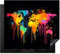 KitchenYeah© Herdabdeckplatte 60x52 cm Einteilig Induktionsmatte Küche Abdeckung Ceranfeld Herd Abdeckplatte Deko Vinyl Matte Aufrollbar Weltkarte - Farbe - Bunt - Graffiti - Welt