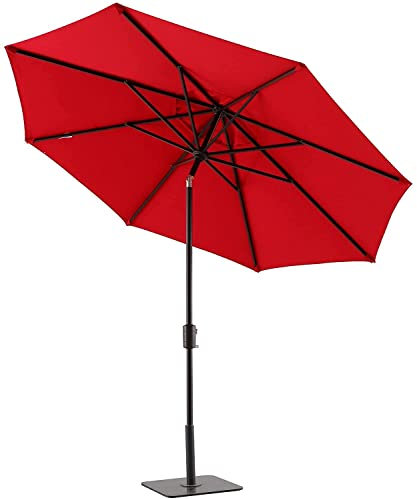 Parasol d'extérieur avec pare-soleil et design coupe-vent pour jardin, balcon, plage et terrasse, idéal pour un usage commercial et résidentiel