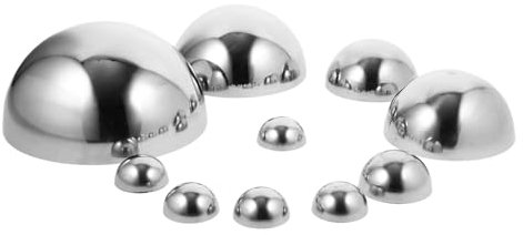 Happyyami 10 Stück Edelstahl Halbkugel Für Außenbereich Garten Spiegelkugel Reflektierende Glänzende Auffällige Dekoration Metall Halbkugel