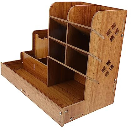 HAPINARY Desktop Organizer Stabile Schreibtischablage Für Stifte Und Kunstbedarf Mit Fächern Für Aufgeräumte Arbeitsfläche Für Büro Und Studenten