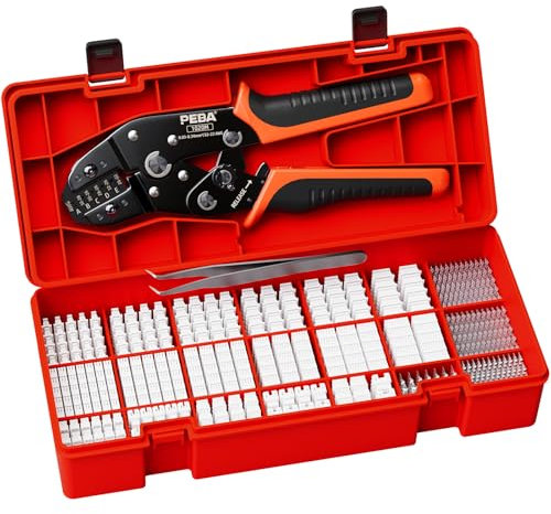 PEBA Crimpzange Set, 22 Stile JST-SH 1.0mm/GH 1.25mm/ZH 1.5mm Stecker Kit, Ratschen Crimper 0.03-0.34mm² für 1.0-2.0 mm Pitch Offene klemme, JST-SH/GH/ZH/PH, TEMolex Steckverbinder (PEBA 1020M Crimp)