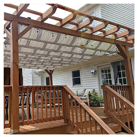 Auvent rétractable imperméable en forme de U pour pergola, jardin, toile d'ombrage pour balcon, terrasse, 78,7 x 3 m
