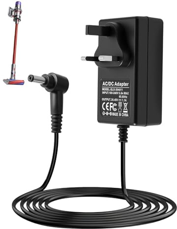 Eddrfy 30.45V 1.1A Charger Compatible with Dyson V10 V11 V12 V15 SV12 SV14 SV20 SV22, UK Plug Cordless Vacuum Cleaner Power Adapter, Overcharge Protection, 1.8M Charging Cable Included