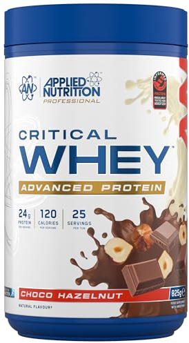 Applied Nutrition Critical Whey Protein Powder – 24g Protein per Serving, High Protein Powder, Protein Shake with BCAAs & Glutamine – Muscle Growth & Recovery (825g - 25 Servings) (Choco Hazelnut)