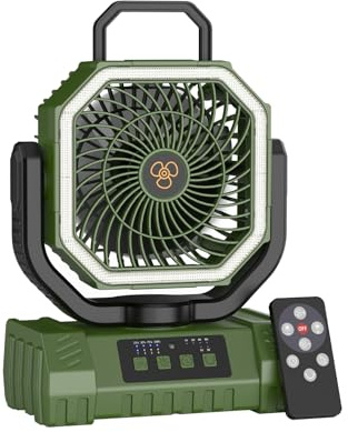 Ventilatore Portatile da Campeggio con Luce LED Ventilatore USB 20000mAh