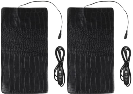 iplusmile 2pcs Portable USB Heating Pads for Pets and Reptiles, Safe and Easy to Clean Pu Material Heat Mats, Outdoor Use, Black Colour, for Animal Warmth