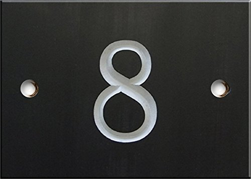Engraved Slate House number sign - 1 to 99 (select your number here) - number 8 (Same Day Dispatch by 1st class Post!!!)