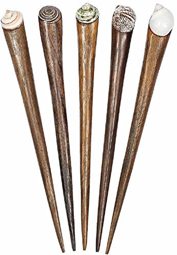 Haarnadel aus Holz mit Muschel, Haarschmuck, Anzahl:1 Stück