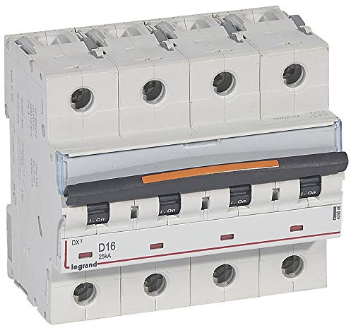 Disjoncteur DX³ - 25kA - 4P 400V~ - 16A - courbe D - 6 modules