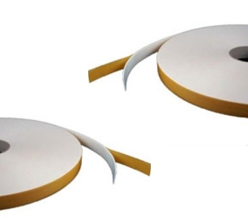 Nastro biadesivo in schiuma, 5 mm x 10 mm x 12 m, colore: bianco