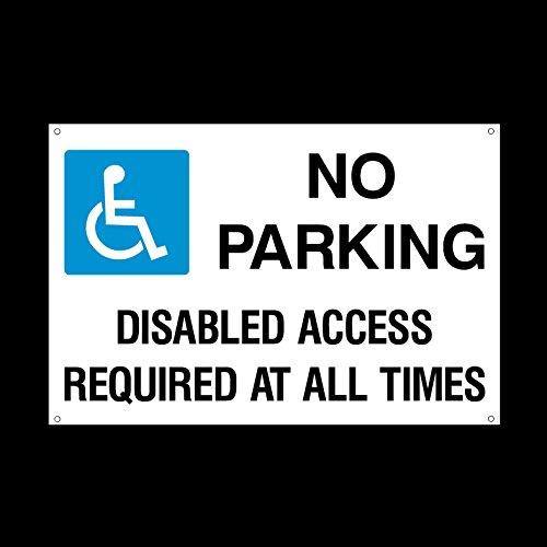 No Parking Zugang für Behinderte Schild aus Kunststoff mit 4 vorgebohrte Löcher – Private Property, Parking, Spann, Behinderte, Auffahrt, Nicht Block (misc52)