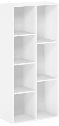 Furinno Luder 7-Cube Reversible Open Shelf, White