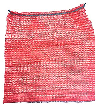 PAMPOLS Pack 500 Sacos de Malla para Naranjas, Cebollas o Frutos Secos con Cierre y Asas | Peso Util 10kg | Malla Red Raschel | Medidas 37x50cm | Color Rojo