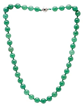 Treasure Bay Handgefertigte 10 mm natürliche Edelstein-Halskette für Damen