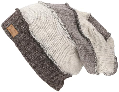 GURU SHOP Wollmütze, Nepalmütze, Patchwork Beanie - Grau, Herren/Damen, Wolle