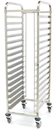 Maxima Carrello a ripiani 16 x (60 x 40 cm) escl. Teglie e griglie - Carrello Professionale - 16 Livelli - Catering