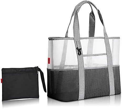 YOOFAN Bolsa de la Playa-Bolsa Grande de Malla de Playa-Gran Mercado Ligero para Almacenamiento Juguetes Lavable y Transpirable, para la Playa, Natacición, Camping